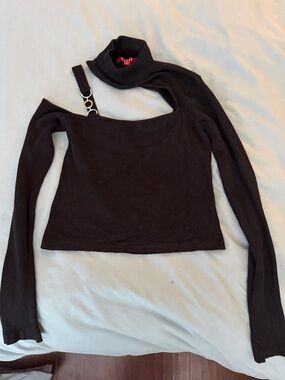 Guess Black Ribbed Turtleneck Sweater